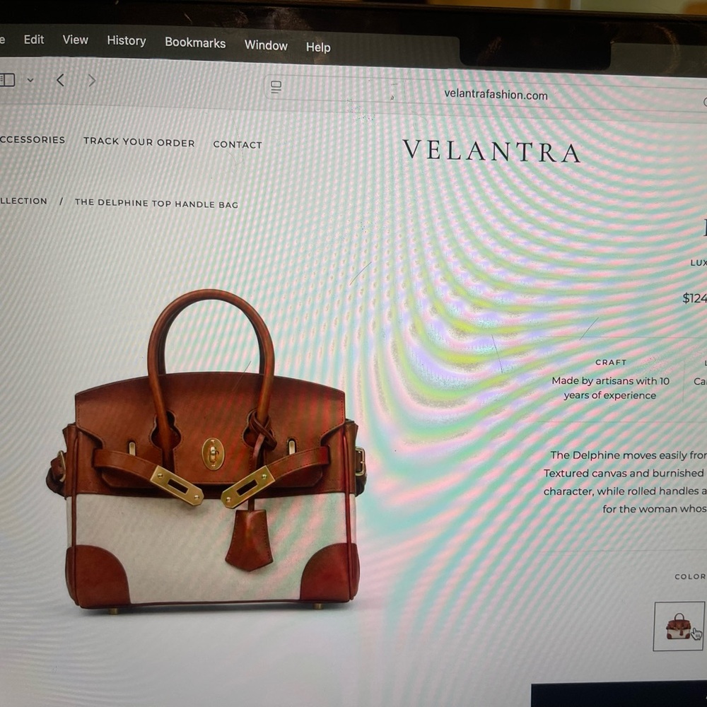Velantra canvas and leather purse